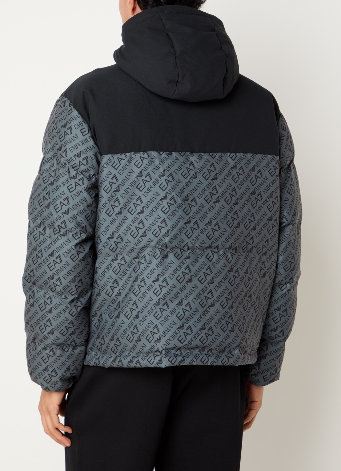Armani Gewatteerd jack met logoprint  - achterkant 4 bronsgroen