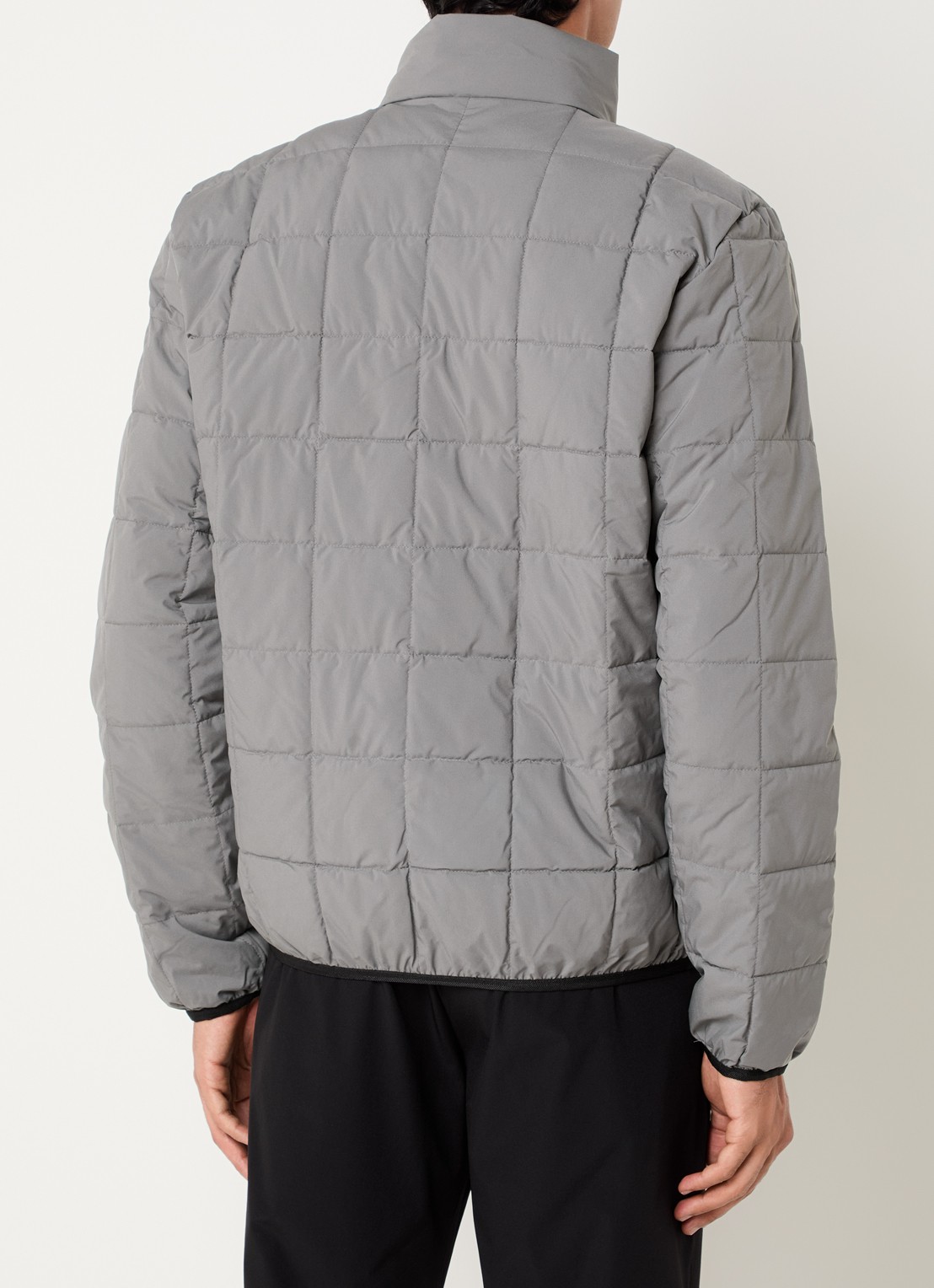 Armani Gewatteerd jack met quilt patroon en logo - achterkant 4 grijs
