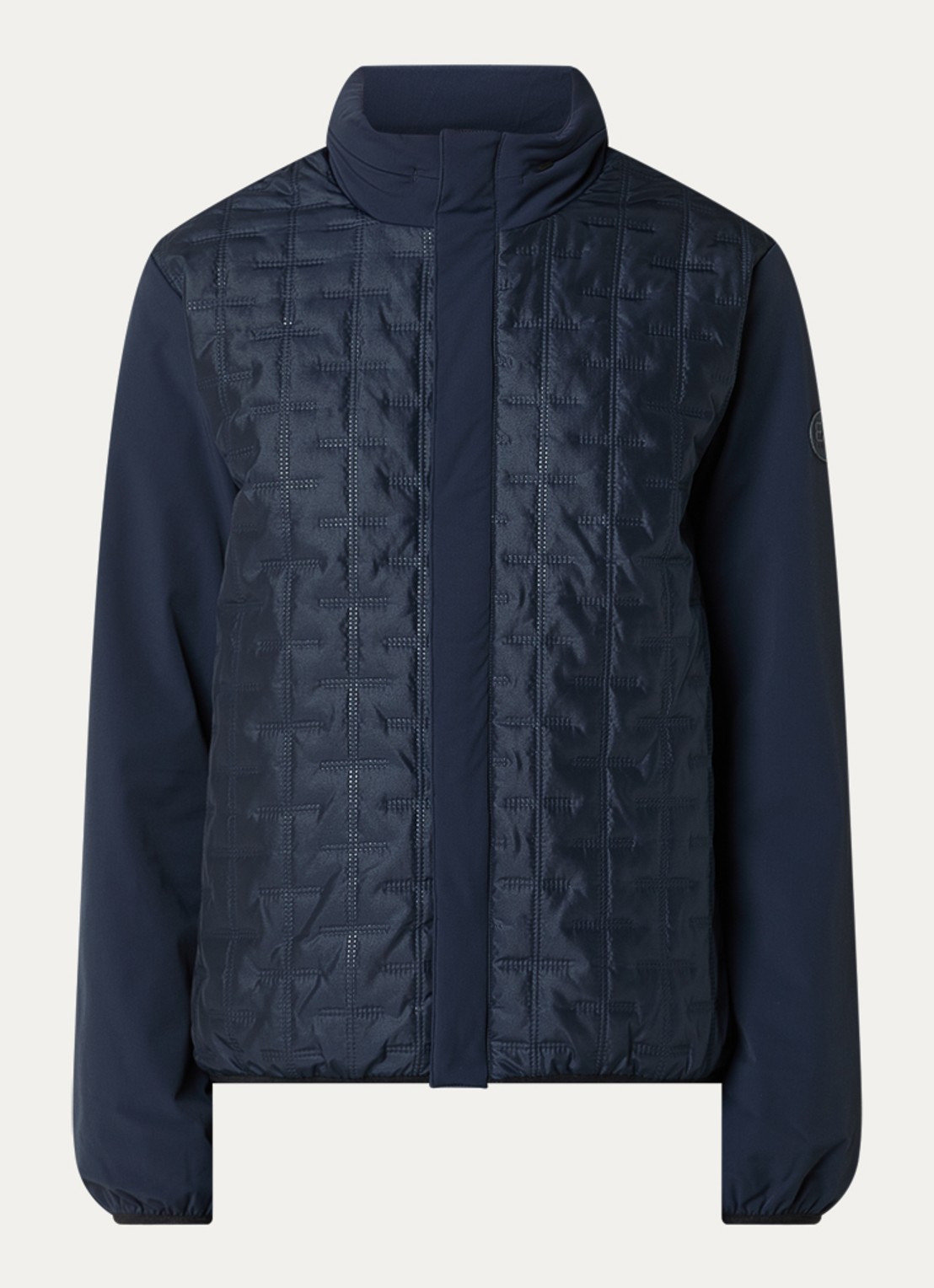 Armani Gewatteerd jack met quilt patroon en ritszakken - voorkant donkerblauw