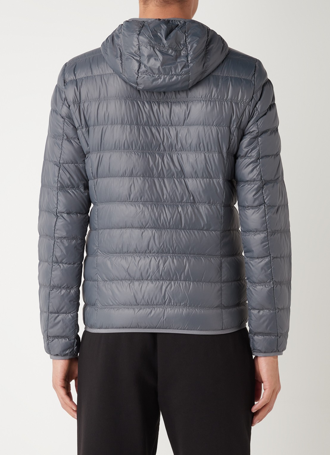 Armani Gewatteerd trainingsjack met donsvulling en logo - achterkant 4 donkergrijs