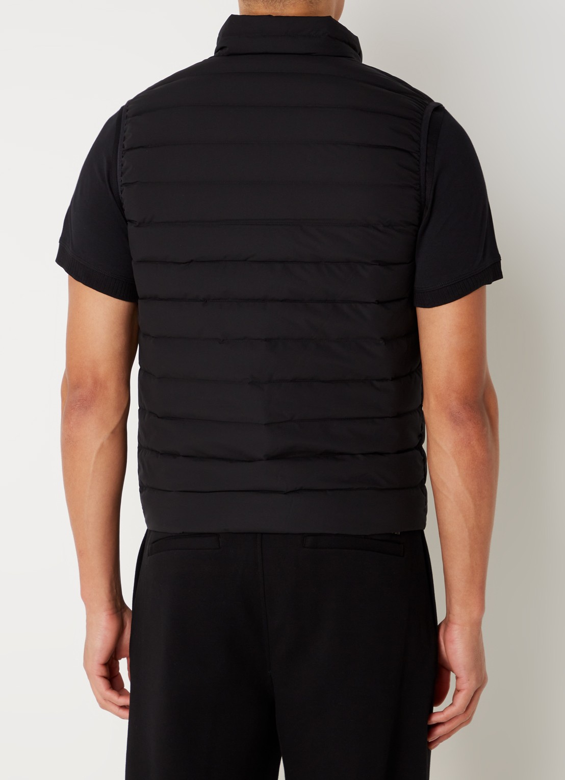 Armani Gewatteerde bodywarmer met donsvulling en logo - achterkant 4 zwart