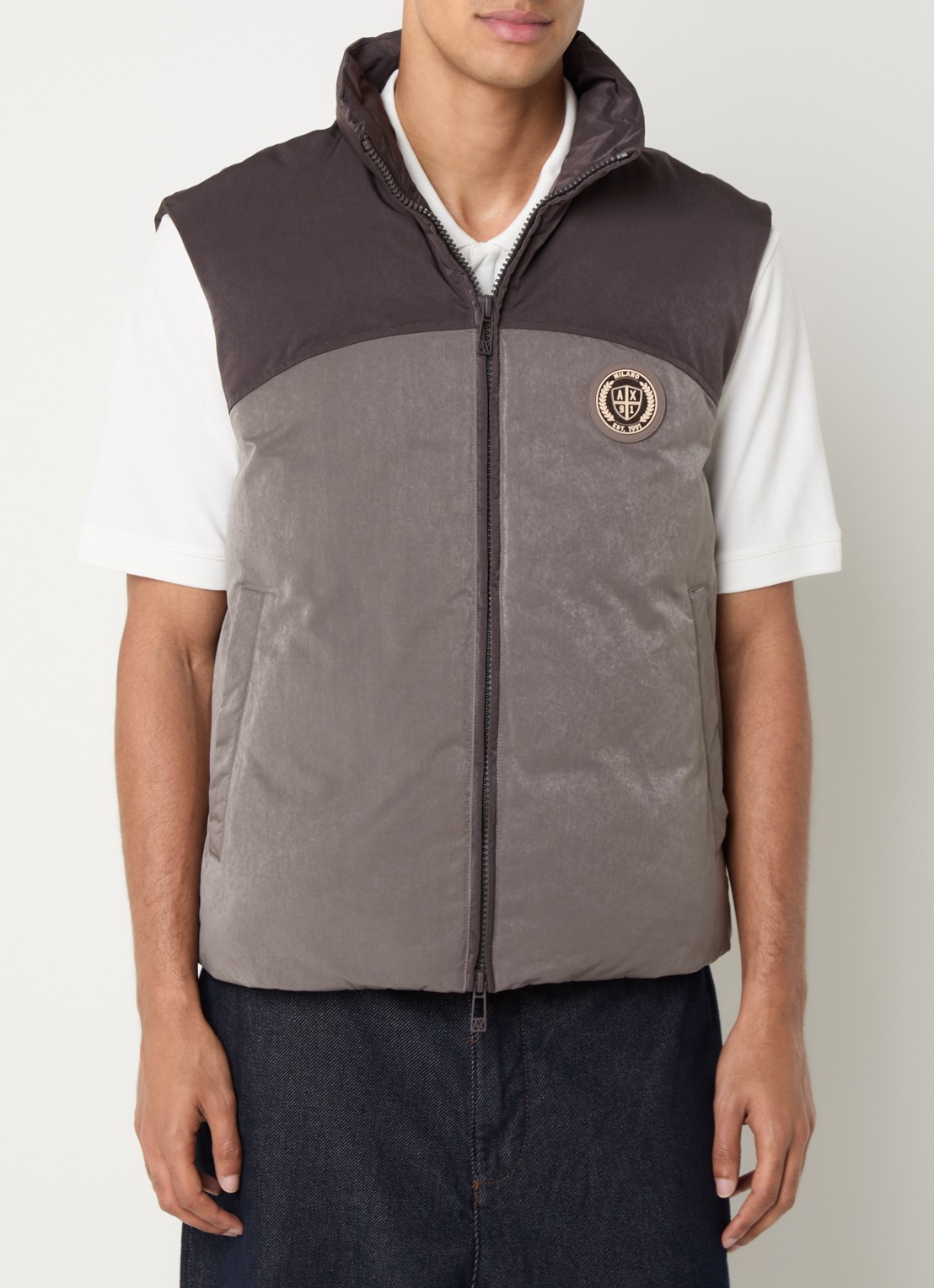 Armani Gewatteerde bodywarmer met steekzakken - detail 4 antraciet