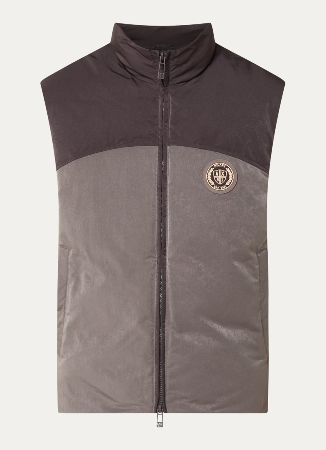 Armani Gewatteerde bodywarmer met steekzakken - voorkant antraciet