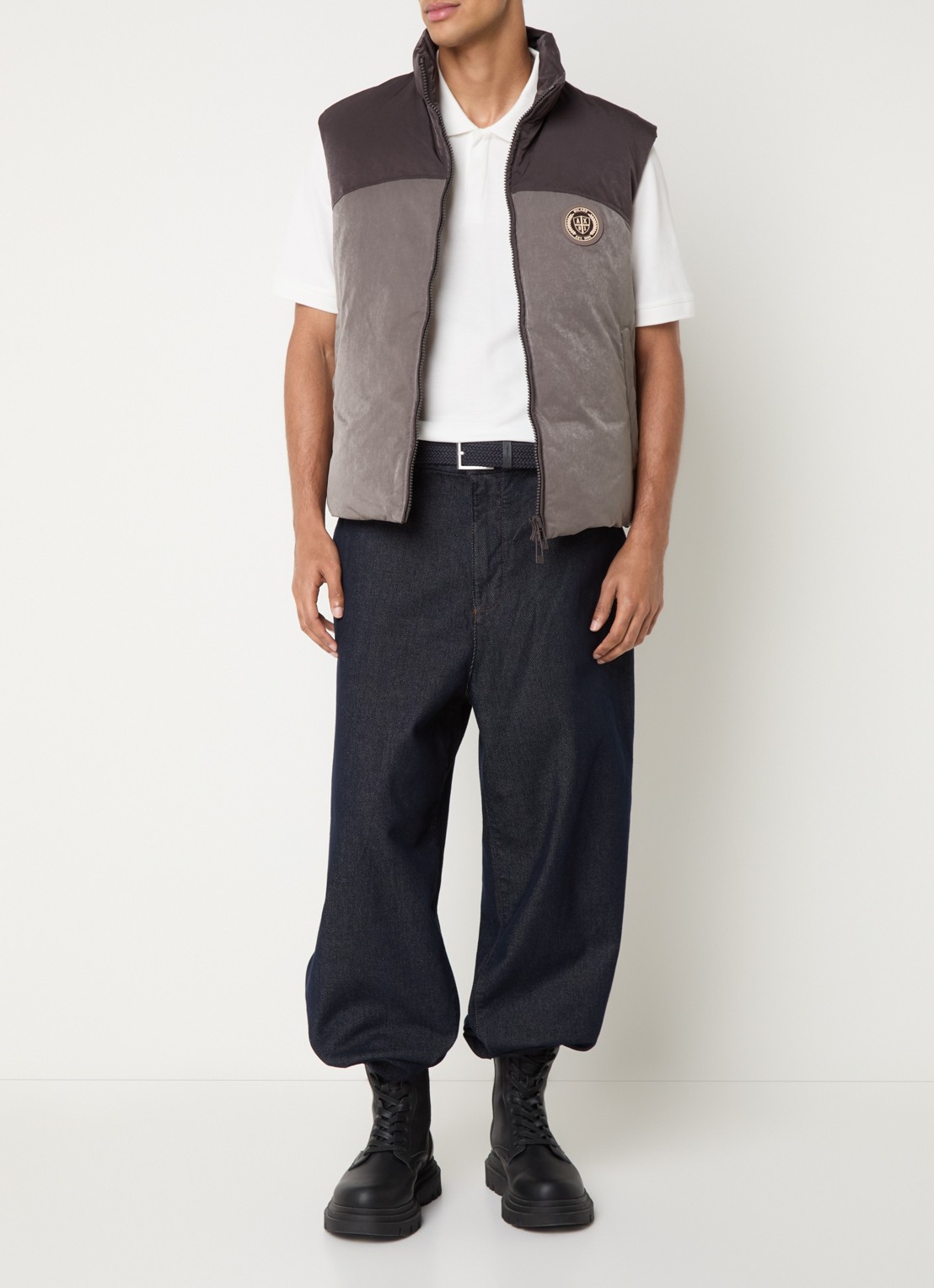 Armani Gewatteerde bodywarmer met steekzakken - voorkant 2 antraciet