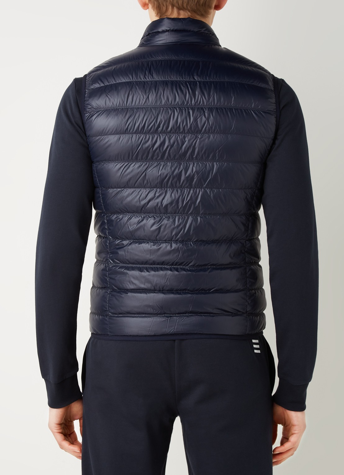 Armani Gewatteerde trainingsbodywarmer met donsvulling  - achterkant 4 donkerblauw