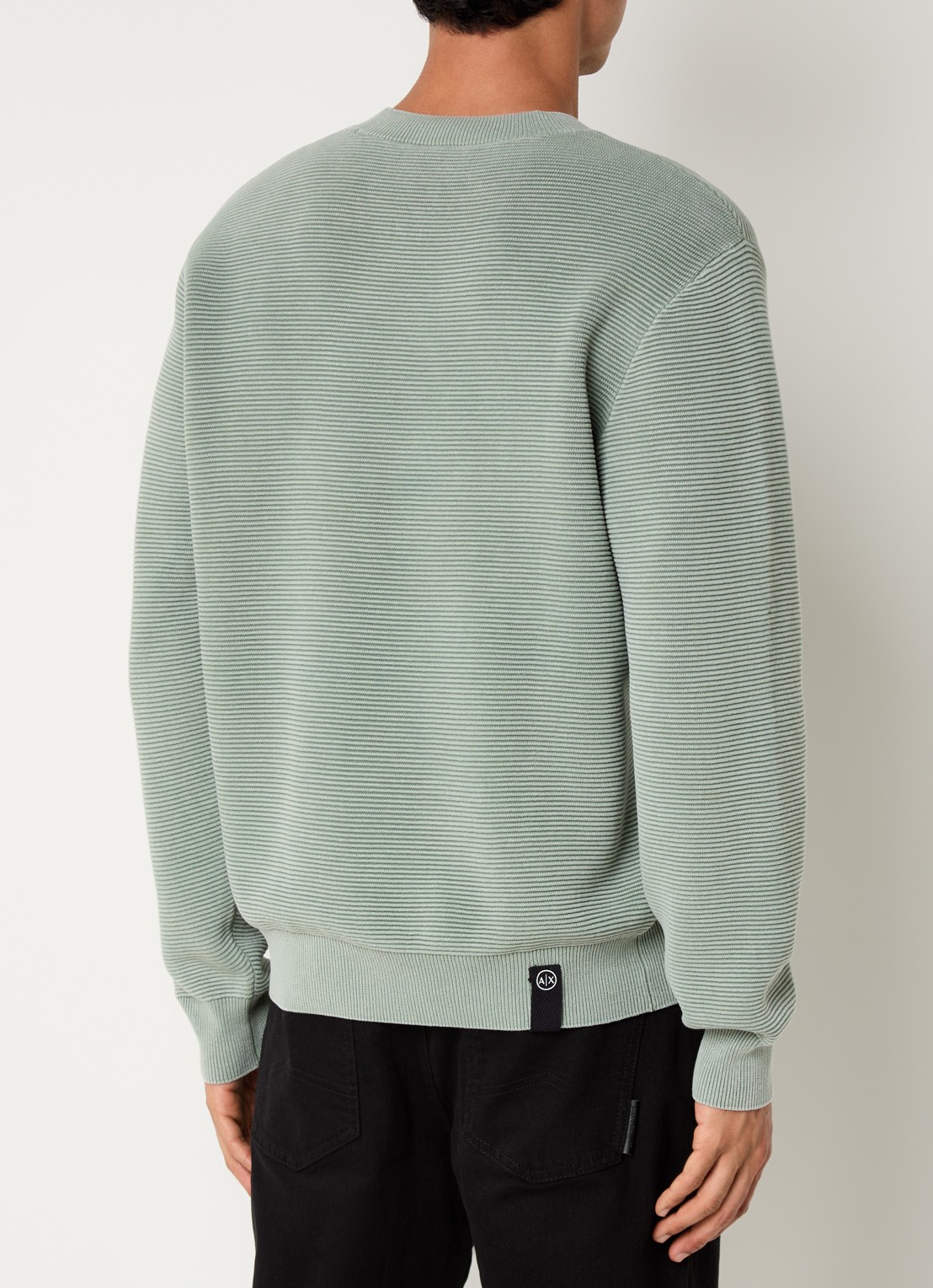 Armani Grofgebreide pullover met ronde hals - achterkant 4 lindegroen