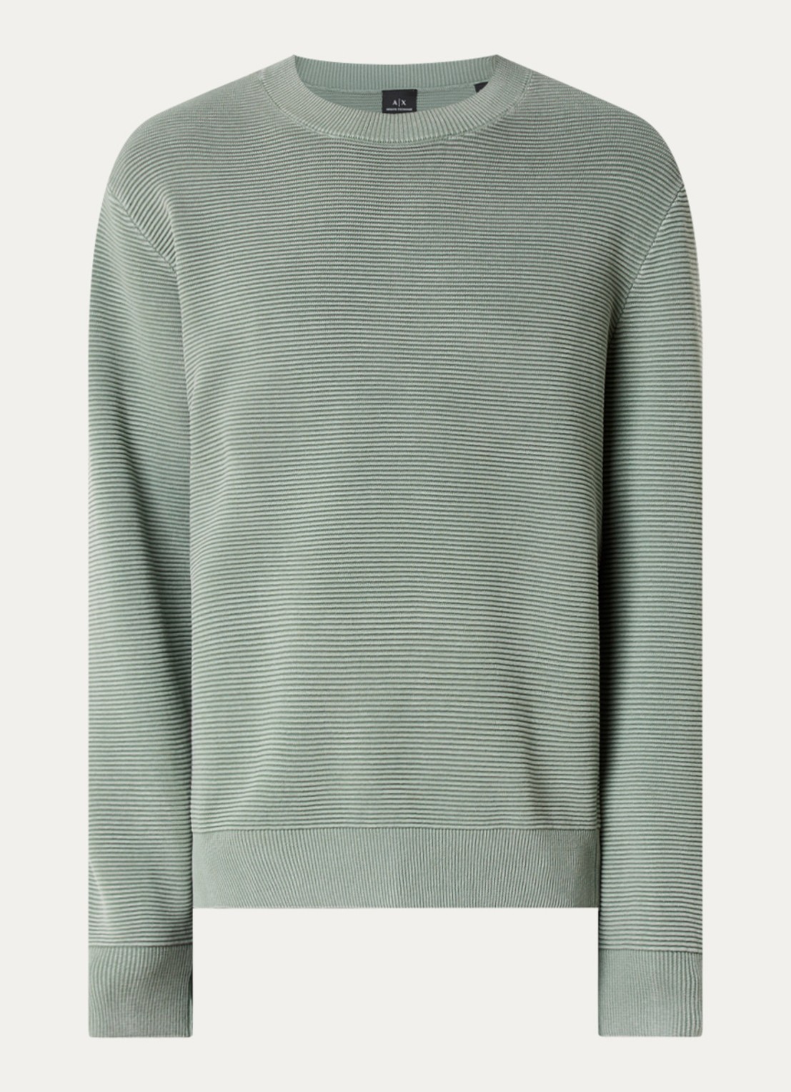 Armani Grofgebreide pullover met ronde hals - voorkant 2 lindegroen