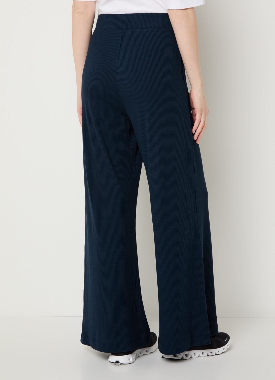 Armani High waist flared fit broek - achterkant 3 donkerblauw