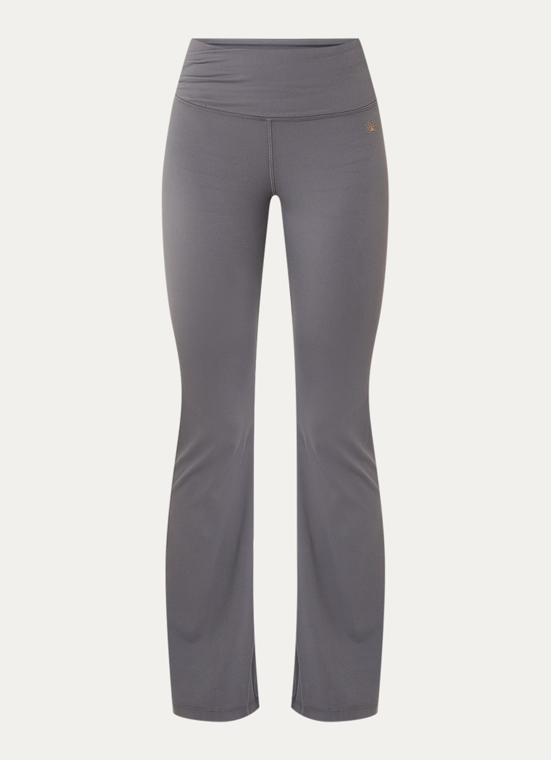 Armani High waist flared fit trainingsbroek - voorkant 4 lichtgrijs