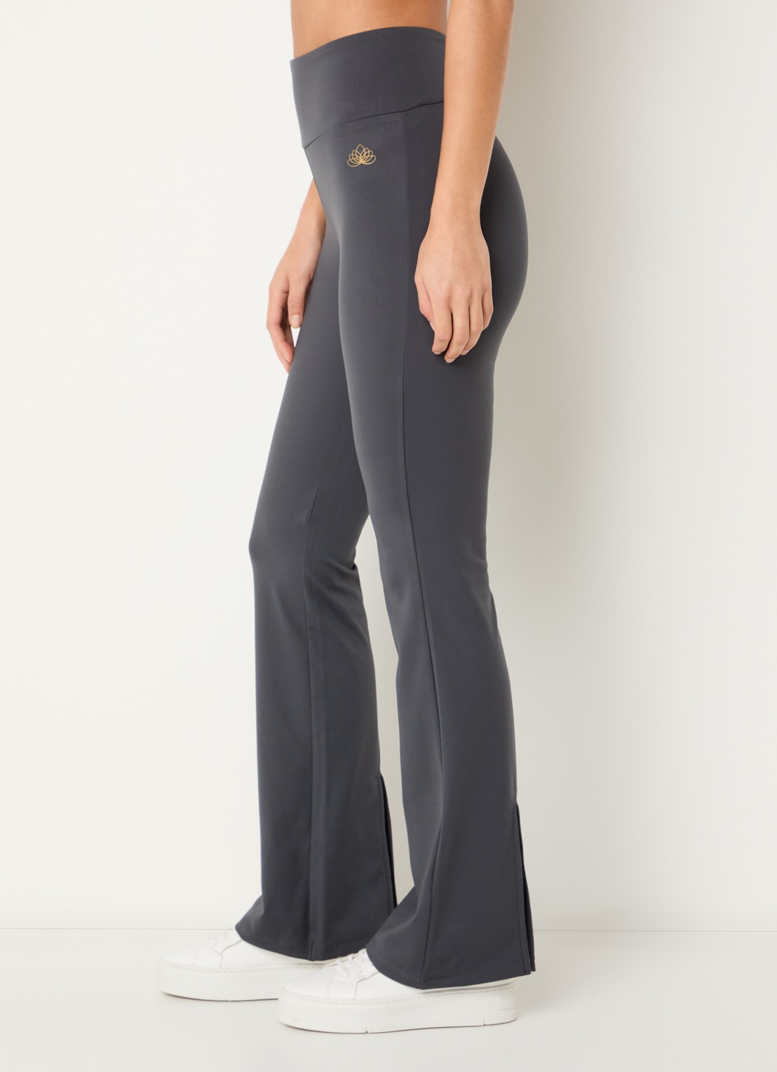 Armani High waist flared fit trainingslegging met logo - detail 5 donkergrijs