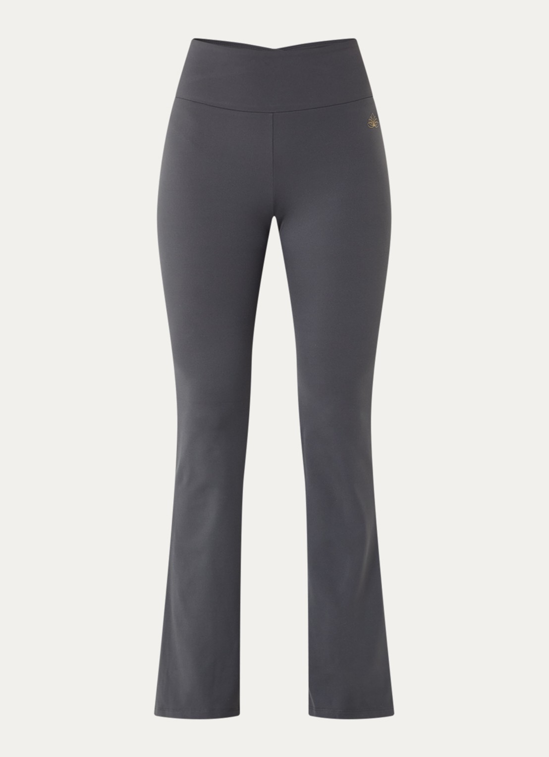 Armani High waist flared fit trainingslegging met logo - voorkant 2 donkergrijs