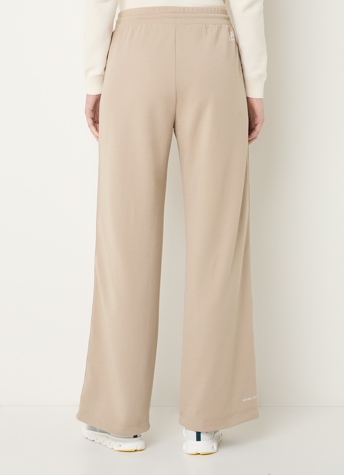 Armani High waist loose fit joggingsbroek met logo - achterkant khaki