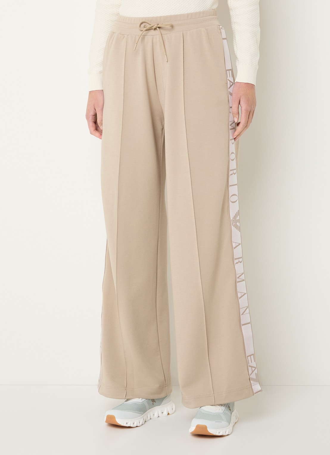 Armani High waist loose fit joggingsbroek met logo - detail 2 khaki