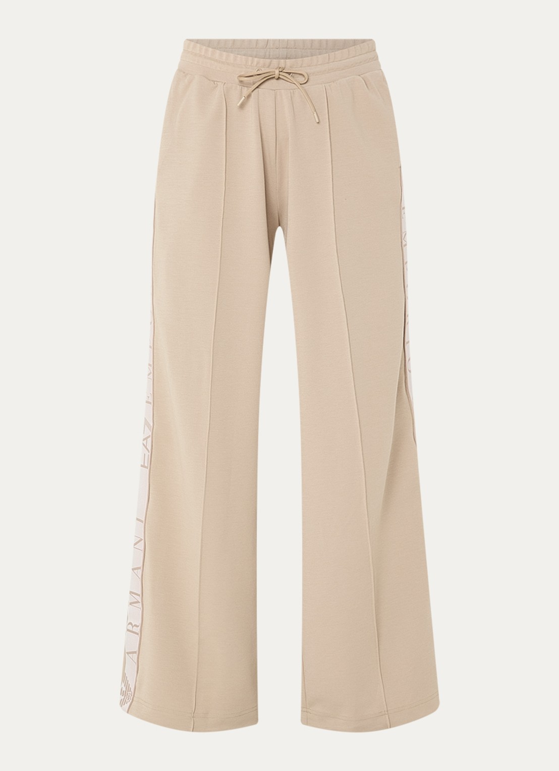 Armani High waist loose fit joggingsbroek met logo - voorkant 3 khaki