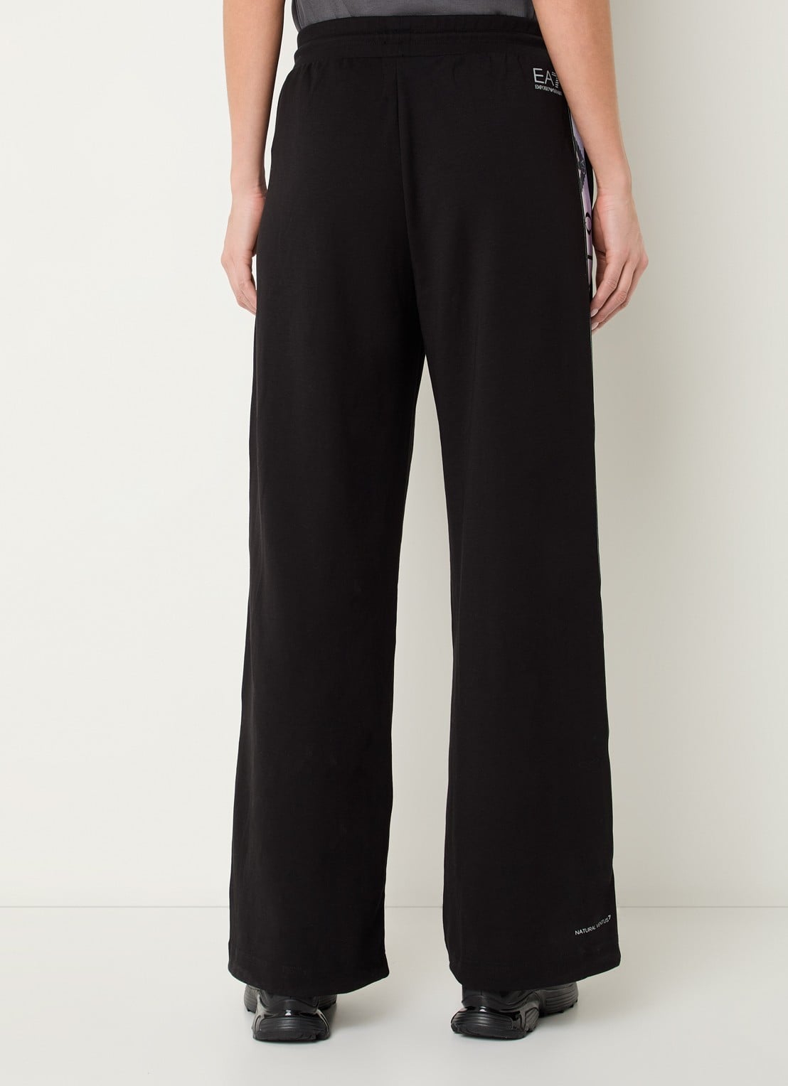 Armani High waist loose fit joggingsbroek met logo - achterkant zwart