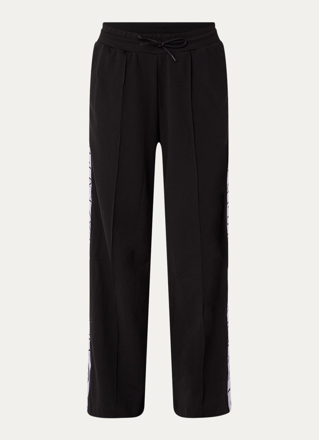 Armani High waist loose fit joggingsbroek met logo - voorkant 3 zwart