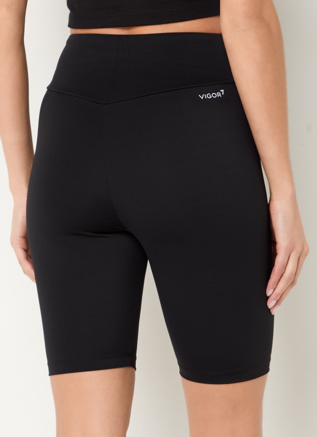 Armani High waist skinny fit compressie fietsbroek  - achterkant zwart