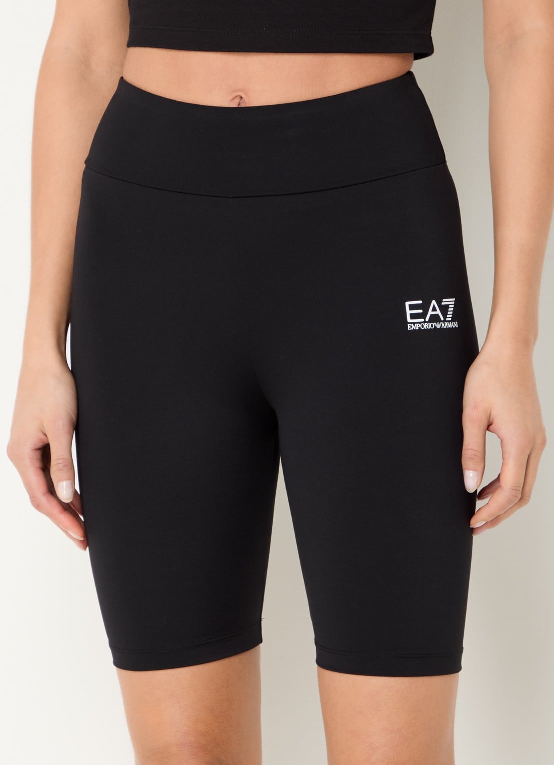 Armani High waist skinny fit compressie fietsbroek  - detail 2 zwart