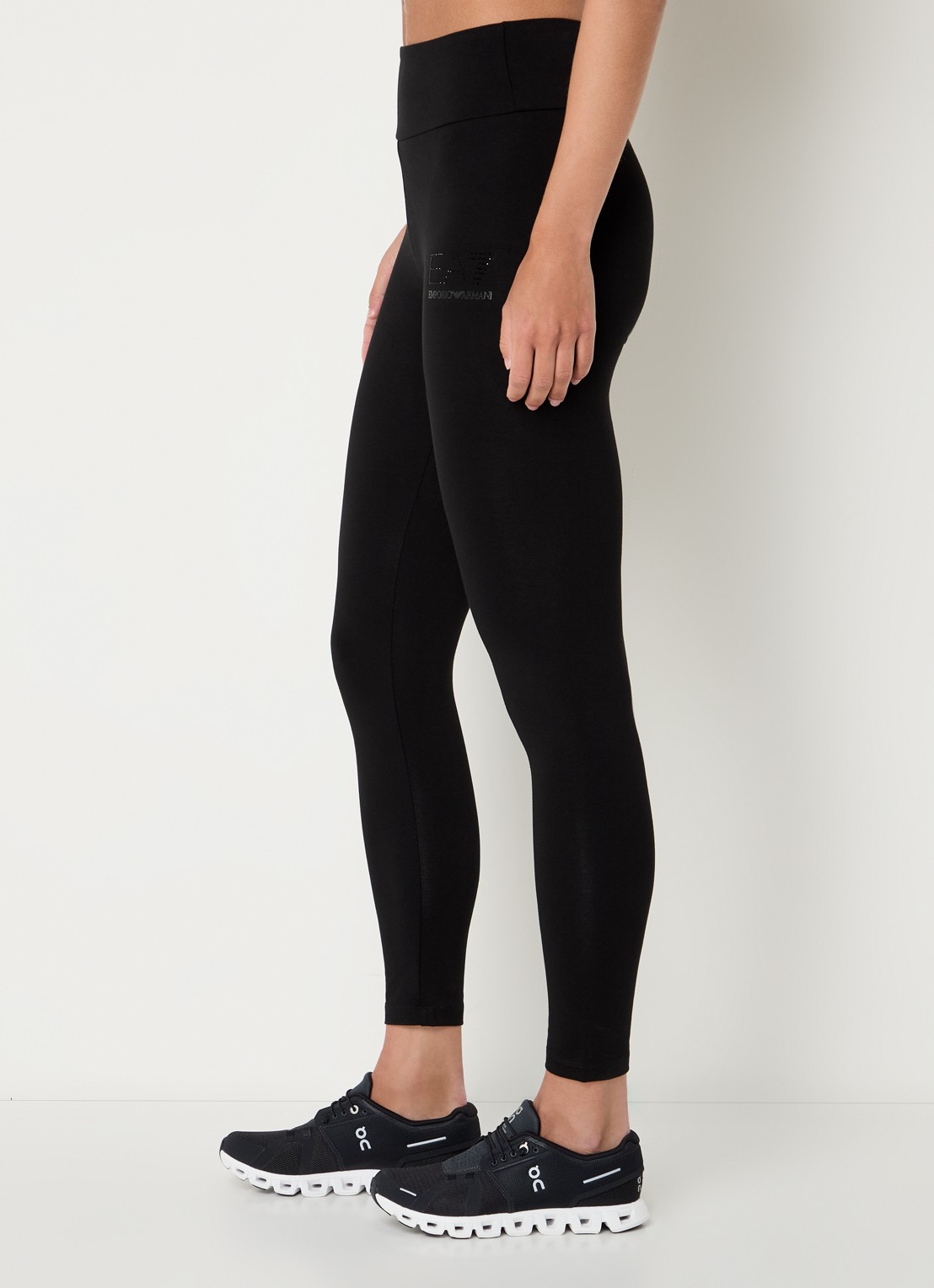 Armani High waist skinny fit legging met logo - detail 2 zwart