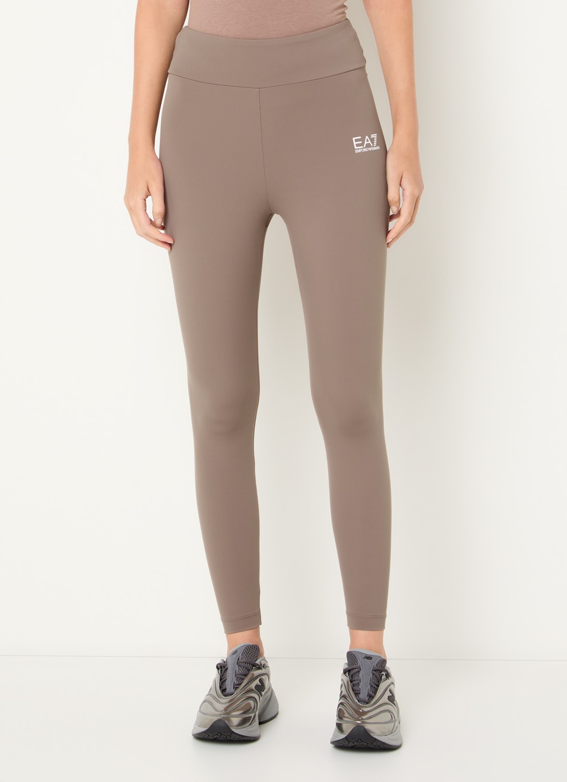Armani High waist skinny fit trainingslegging met logo - detail 2 lichtbruin