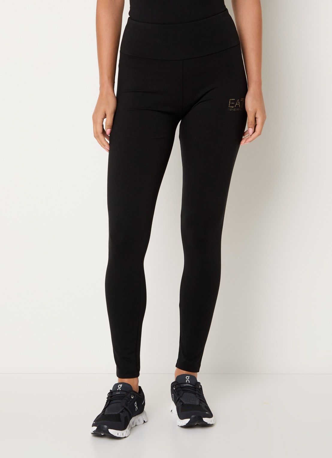 Armani High waist skinny fit trainingslegging met logo - detail 2 zwart