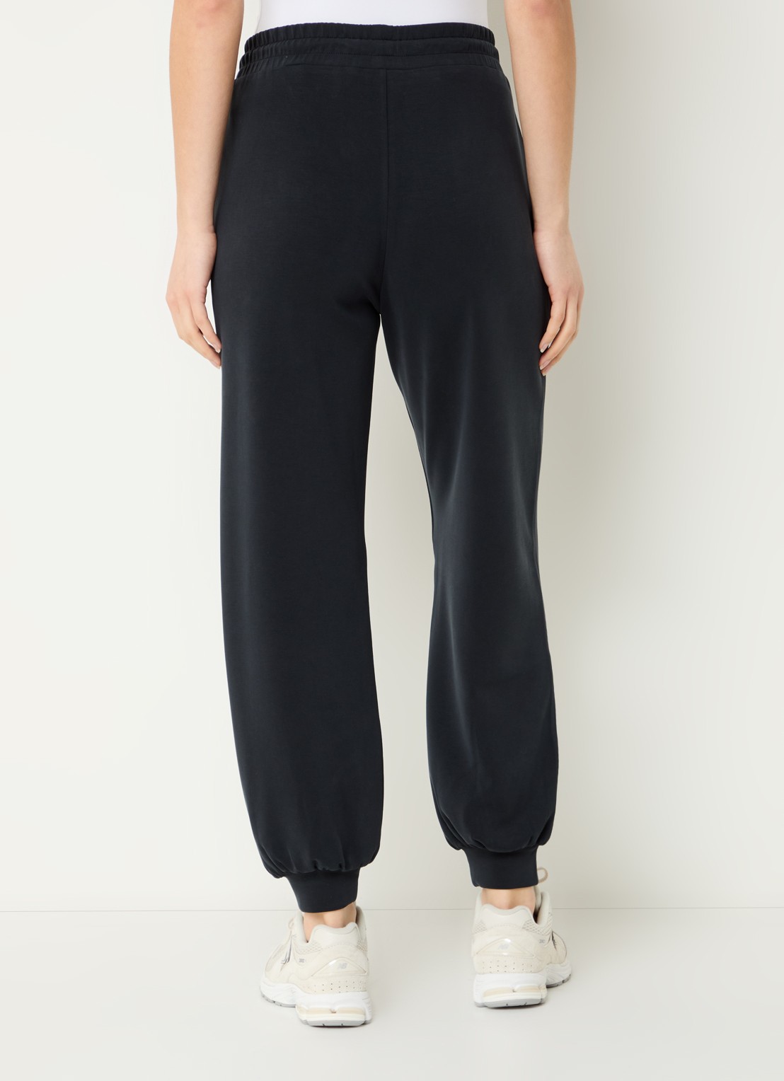Armani High waist tapered fit joggingbroek met logo - achterkant 3 zwart