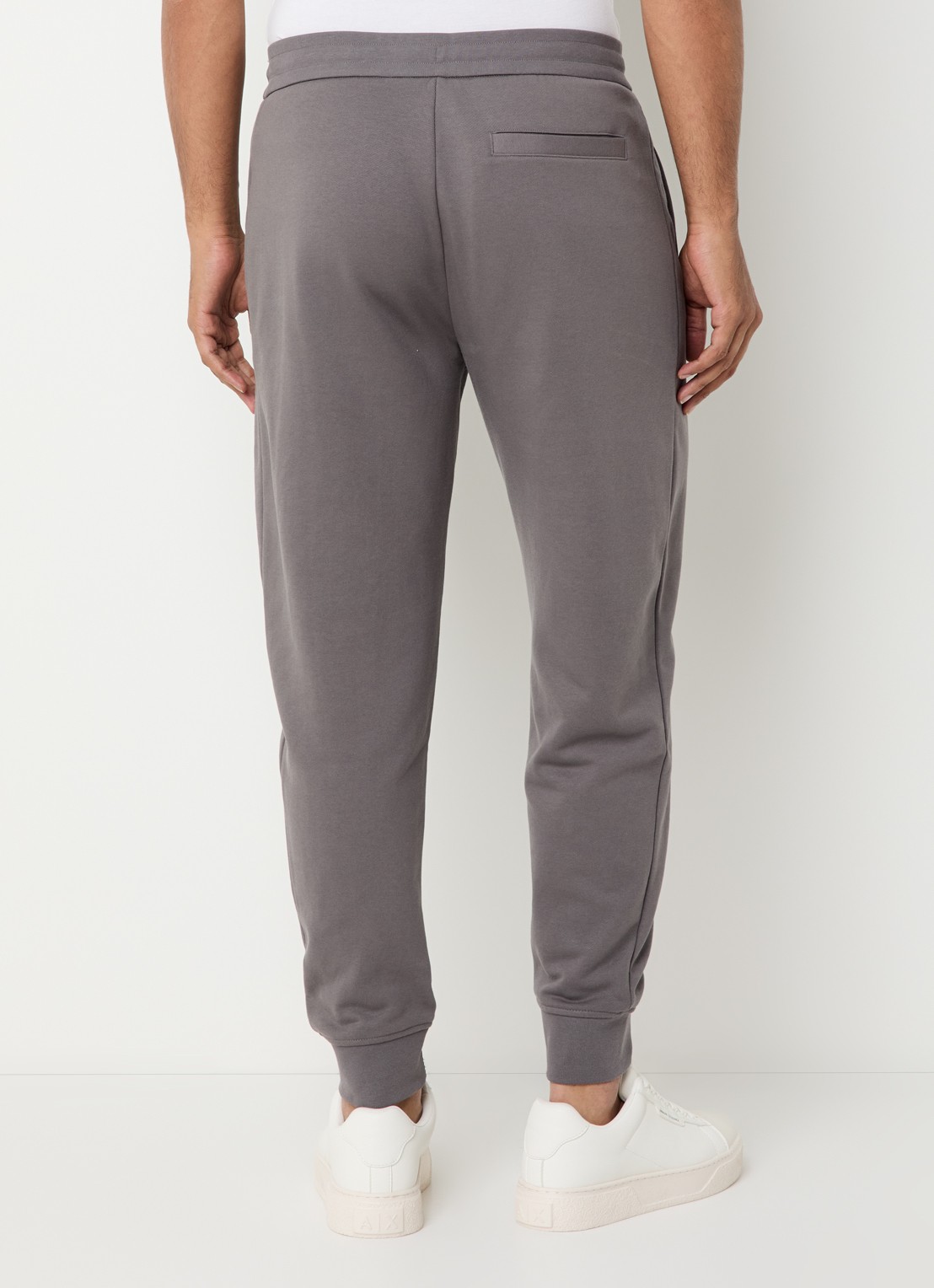 Armani High waist tapered fit joggingbroek met steekzakken - achterkant 3 grijs