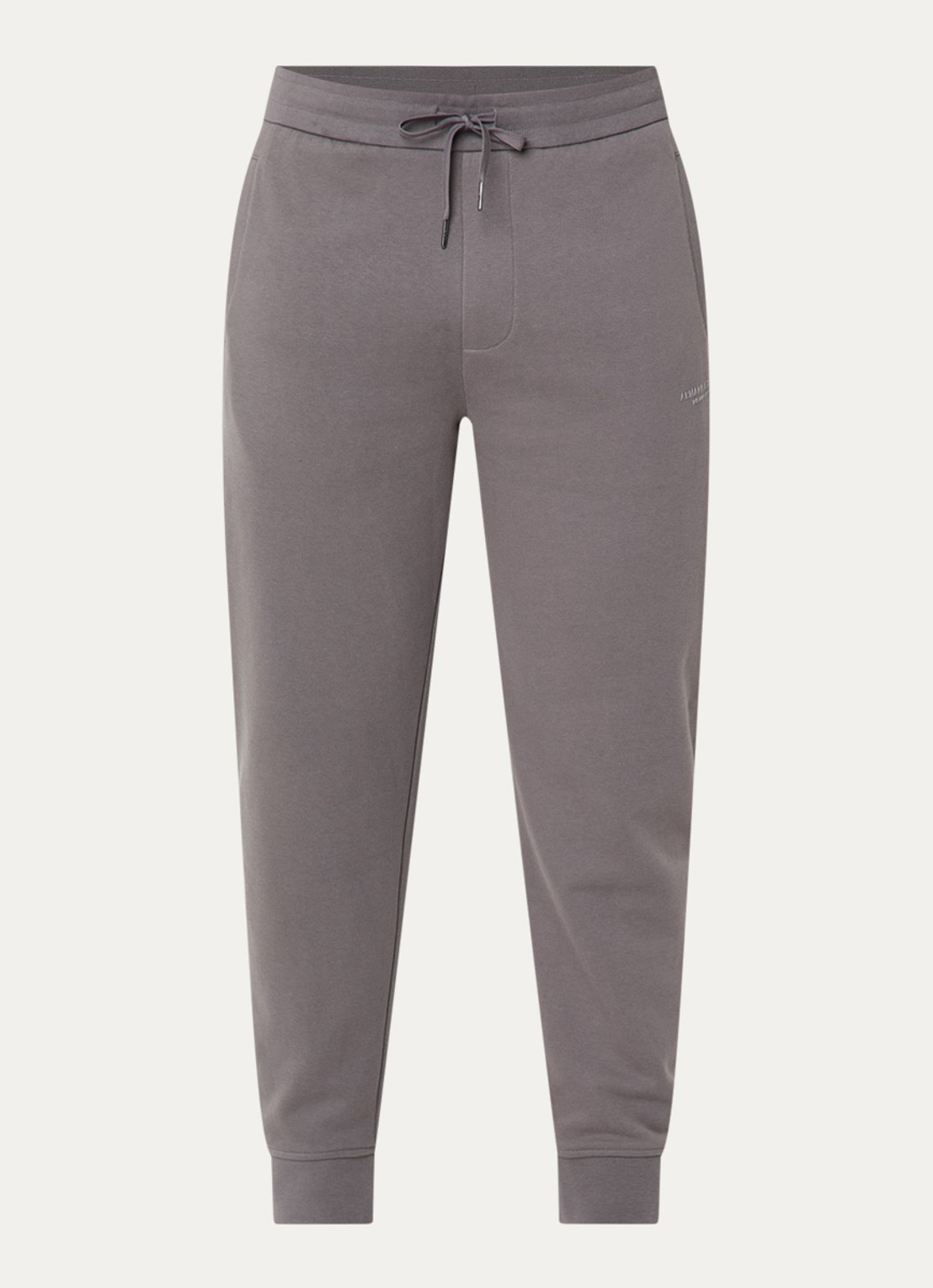 Armani High waist tapered fit joggingbroek met steekzakken - voorkant 4 grijs