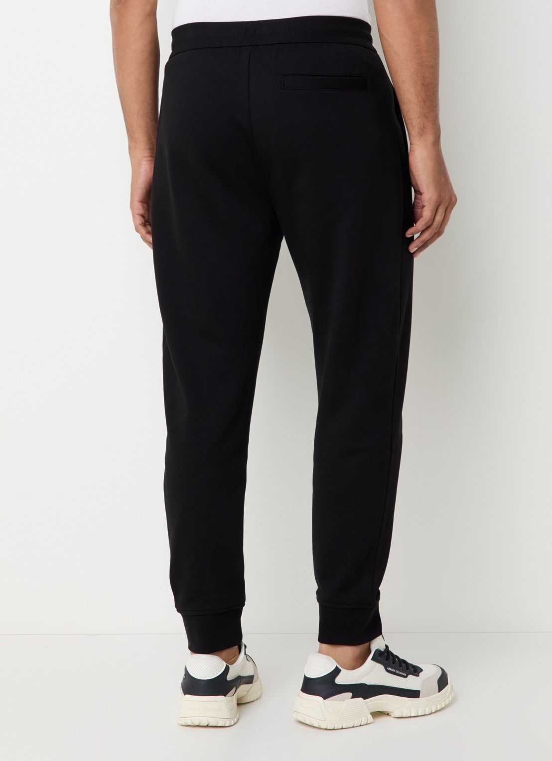 Armani High waist tapered fit joggingbroek met steekzakken - achterkant 3 zwart