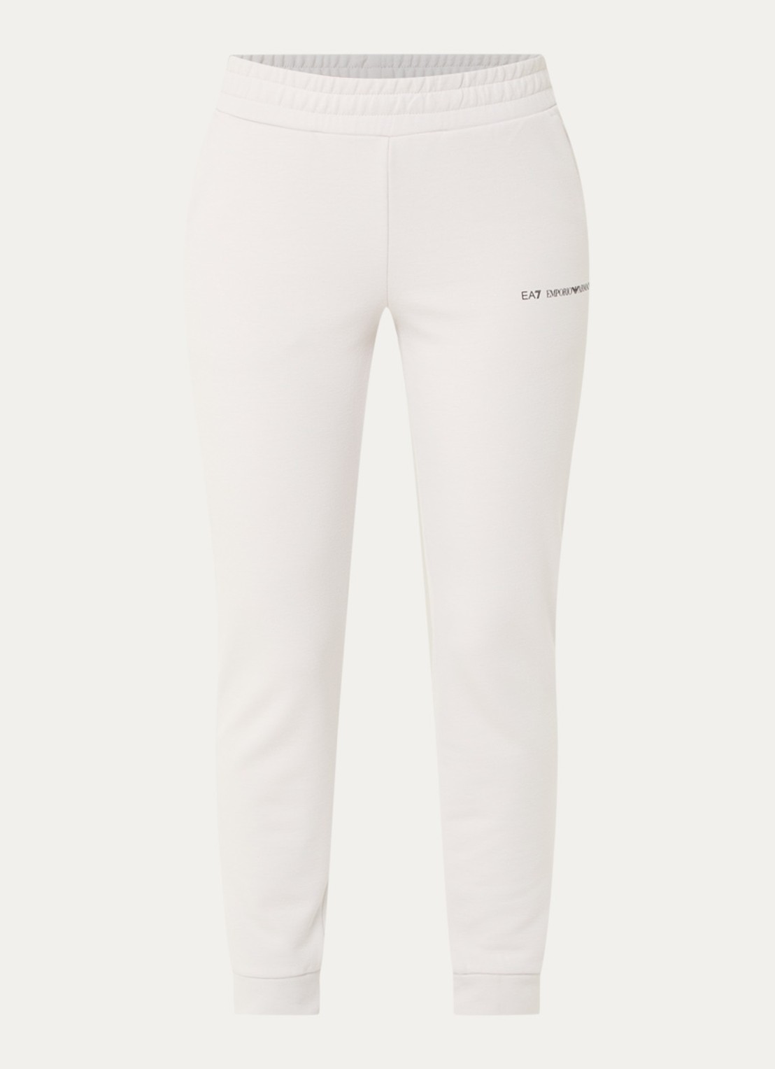 Armani High waist tapered fit joggingsbroek met logo - voorkant 2 beige