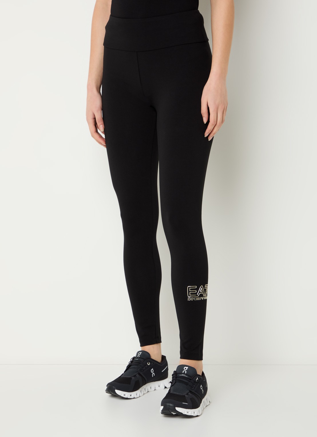 Armani High waist trainingslegging met logo - detail 2 zwart