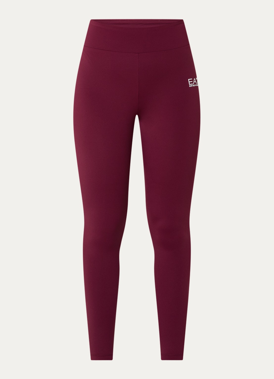 Armani High waist trainingslegging met logo - voorkant 2 bordeauxrood