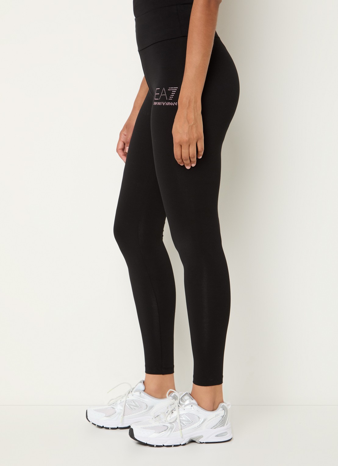 Armani High waist trainingslegging met logo - detail 3 zwart
