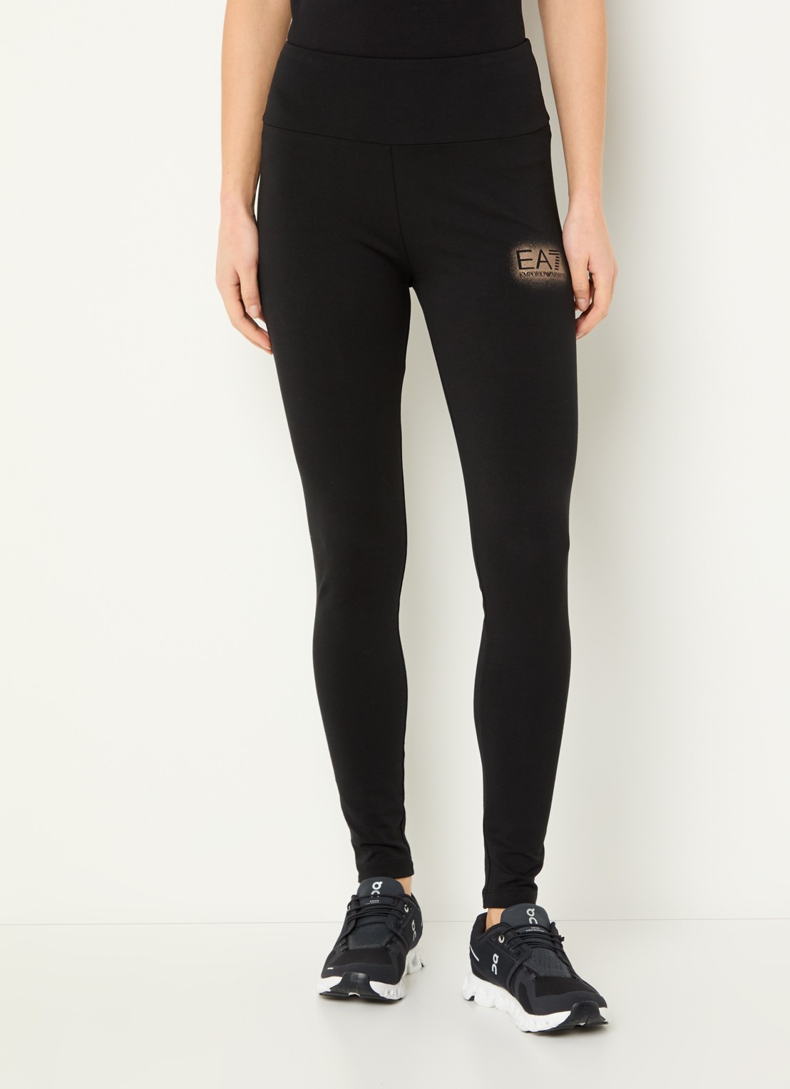 Armani High waist trainingslegging met logo - detail 2 zwart
