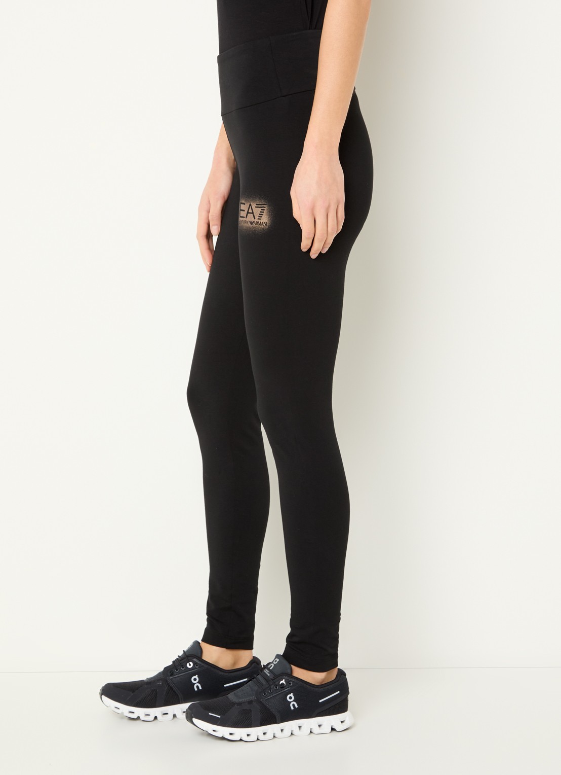 Armani High waist trainingslegging met logo - detail 3 zwart