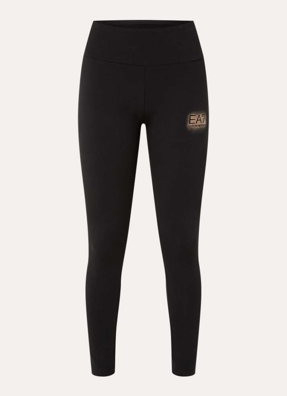 Armani High waist trainingslegging met logo - voorkant 4 zwart