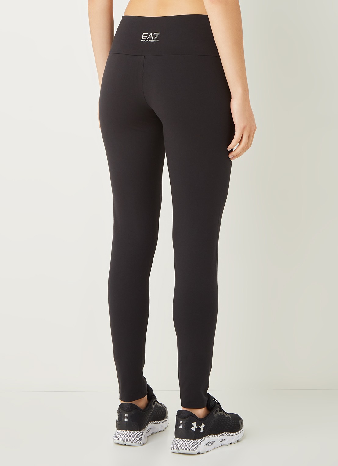 Armani High waist trainingslegging met metallic logo - achterkant zwart