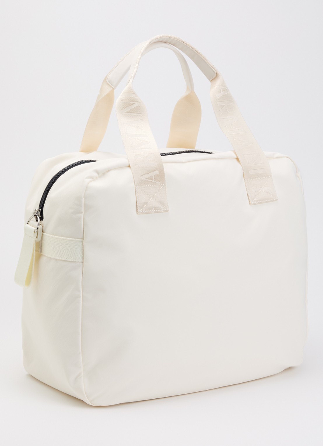 Armani Holdall weekendtas met afneembare schouderriem - achterkant creme