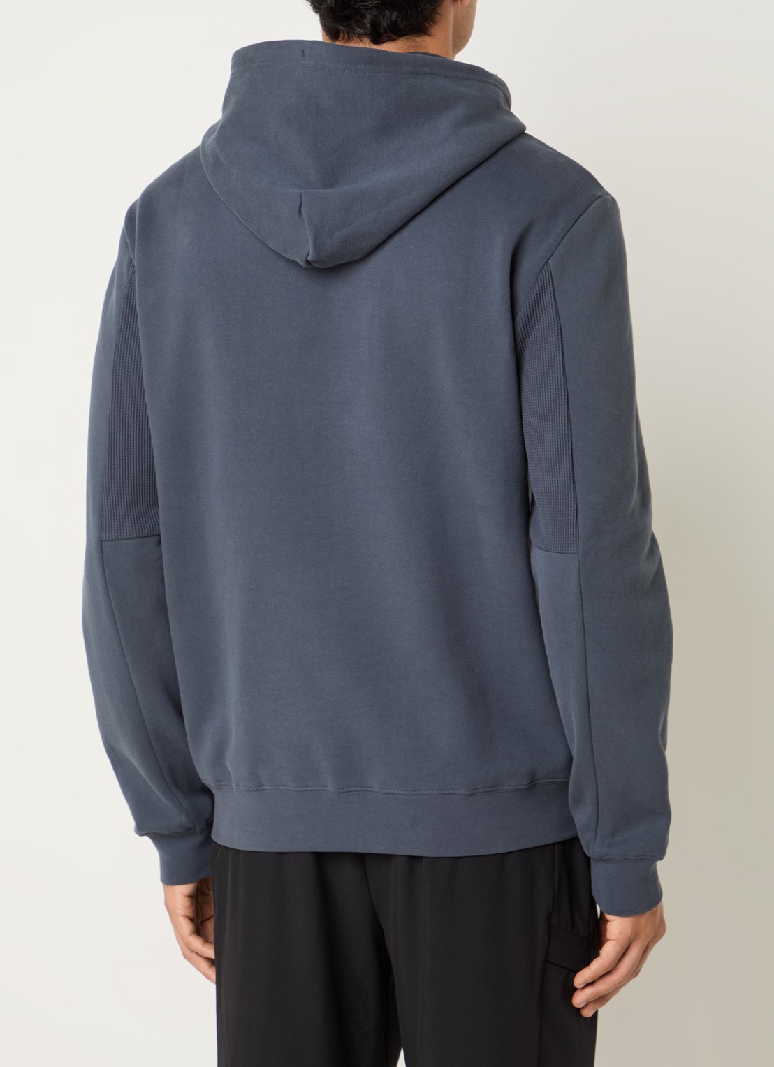 Armani Hoodie met 3D logoprint - achterkant staalblauw