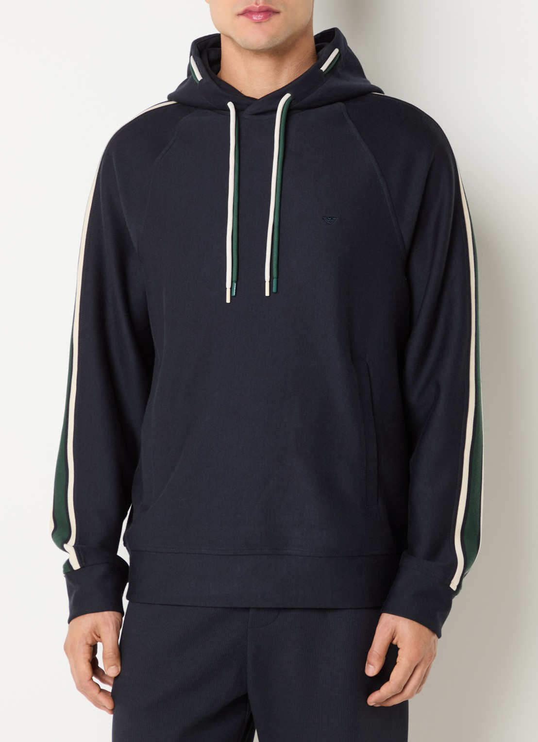 Armani Hoodie met capuchon met steekzakken - detail 4 donkerblauw
