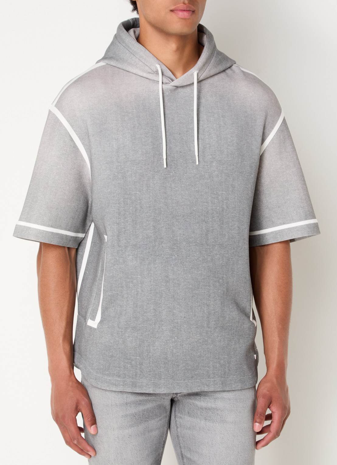 Armani Hoodie met gemêleerd dessin - detail 4 grijs