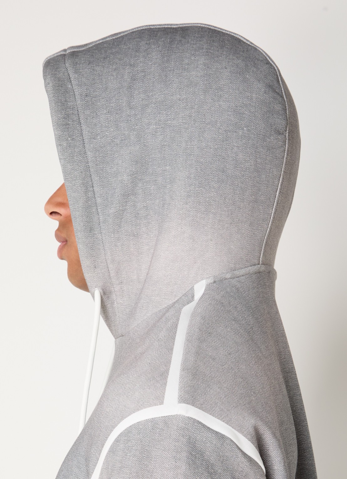 Armani Hoodie met gemêleerd dessin - detail 5 grijs
