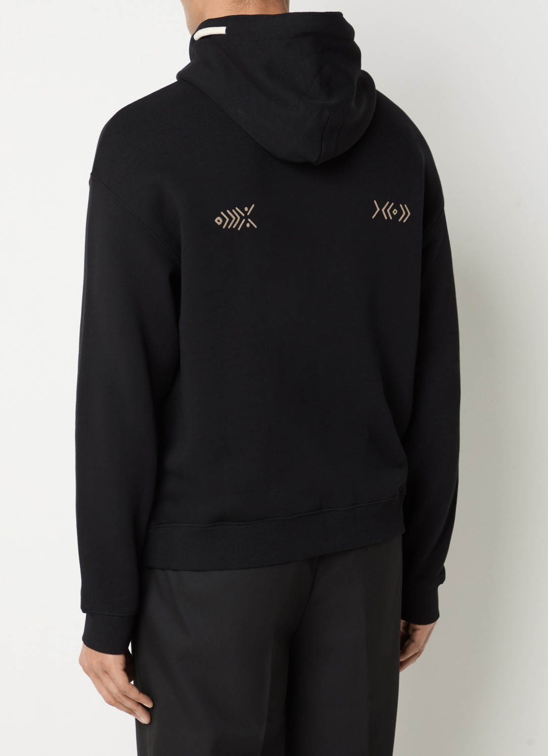 Armani Hoodie met logo en print - achterkant zwart
