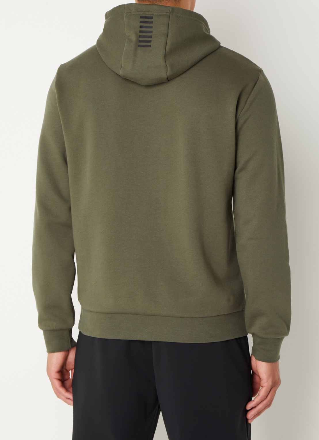 Armani Hoodie met logo - achterkant legergroen