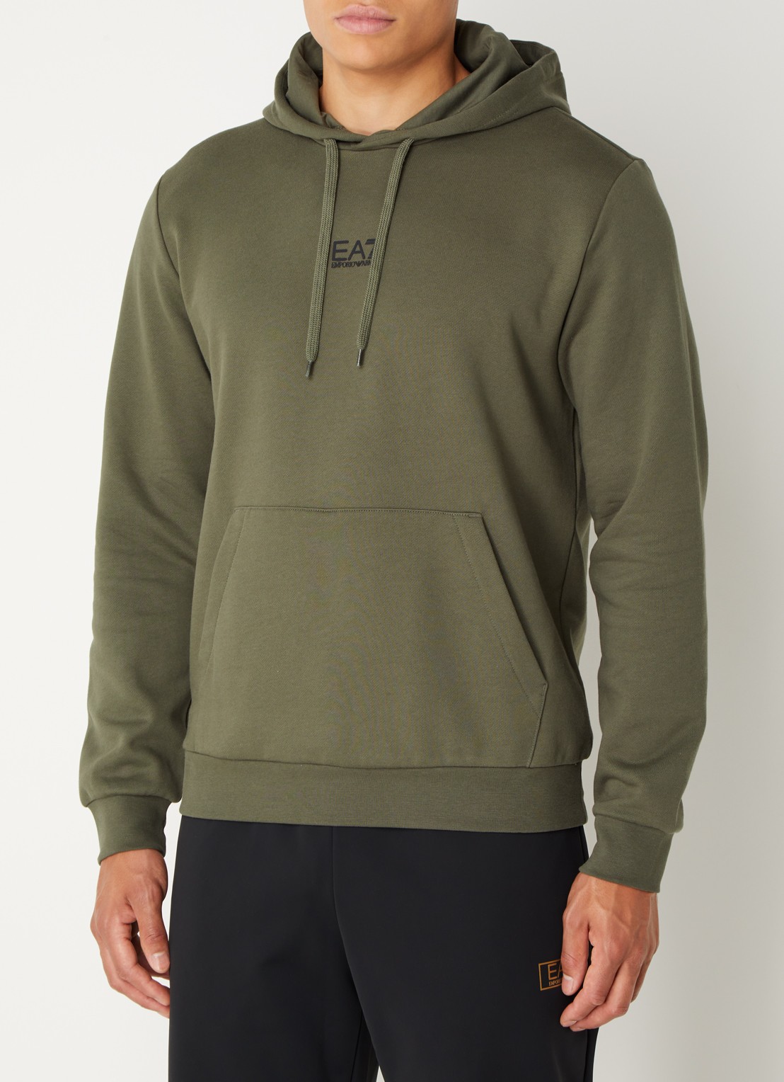 Armani Hoodie met logo - detail 4 legergroen