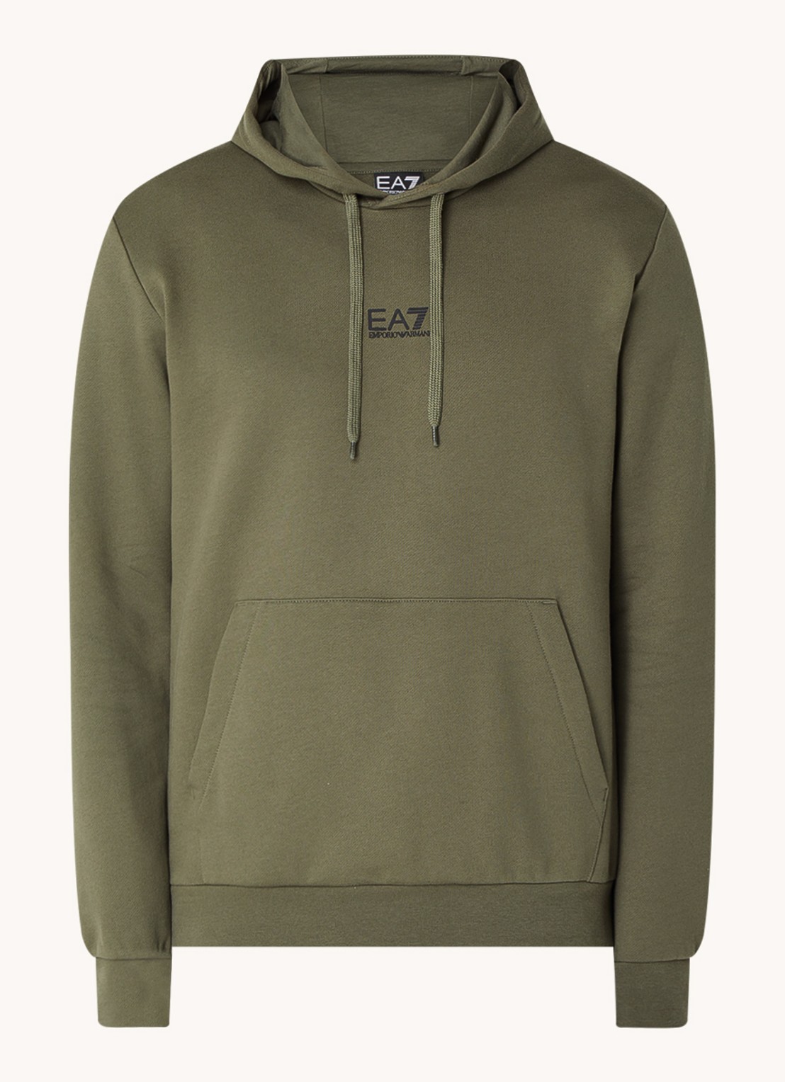 Armani Hoodie met logo - voorkant 2 legergroen