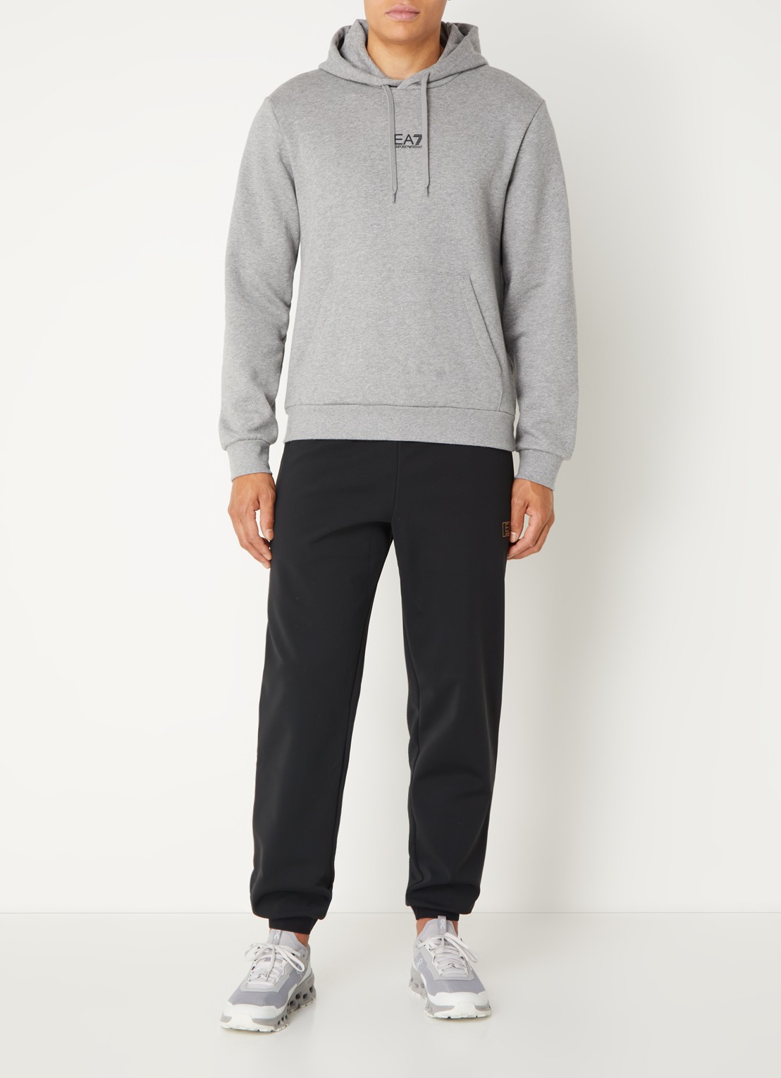 Armani Hoodie met logo - voorkant 2 grijsmele