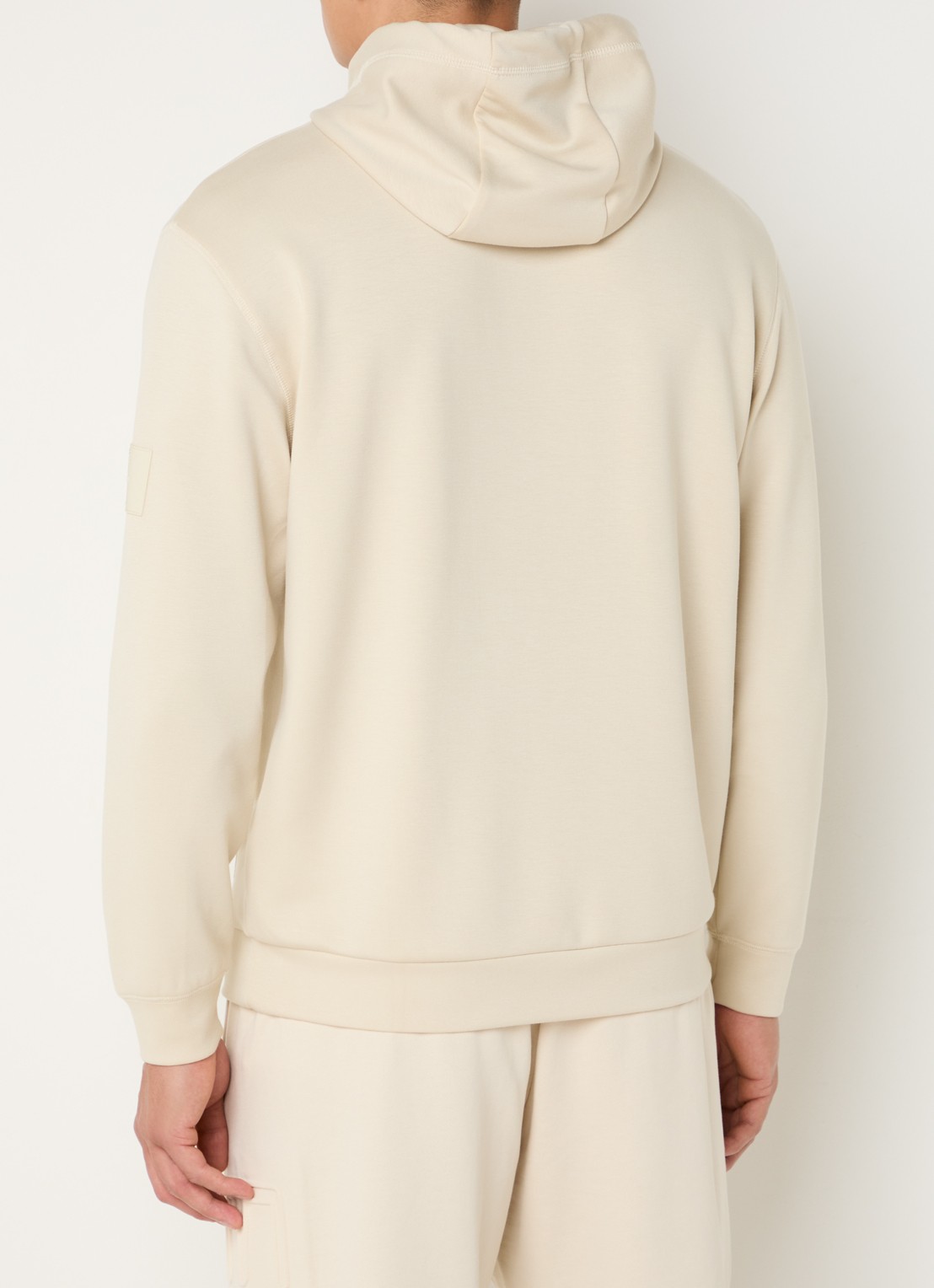 Armani Hoodie met logo - achterkant beige