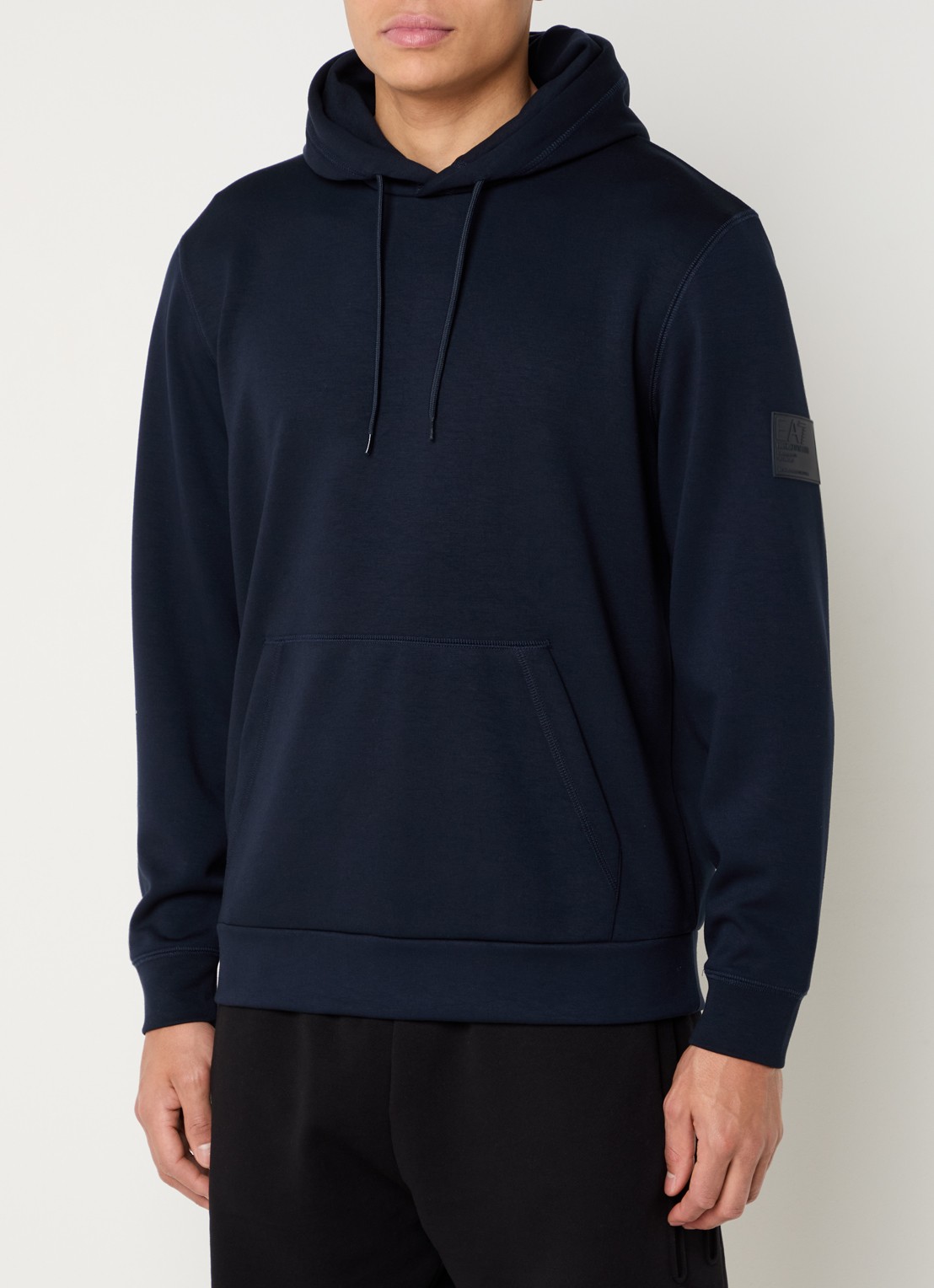 Armani Hoodie met logo - detail donkerblauw