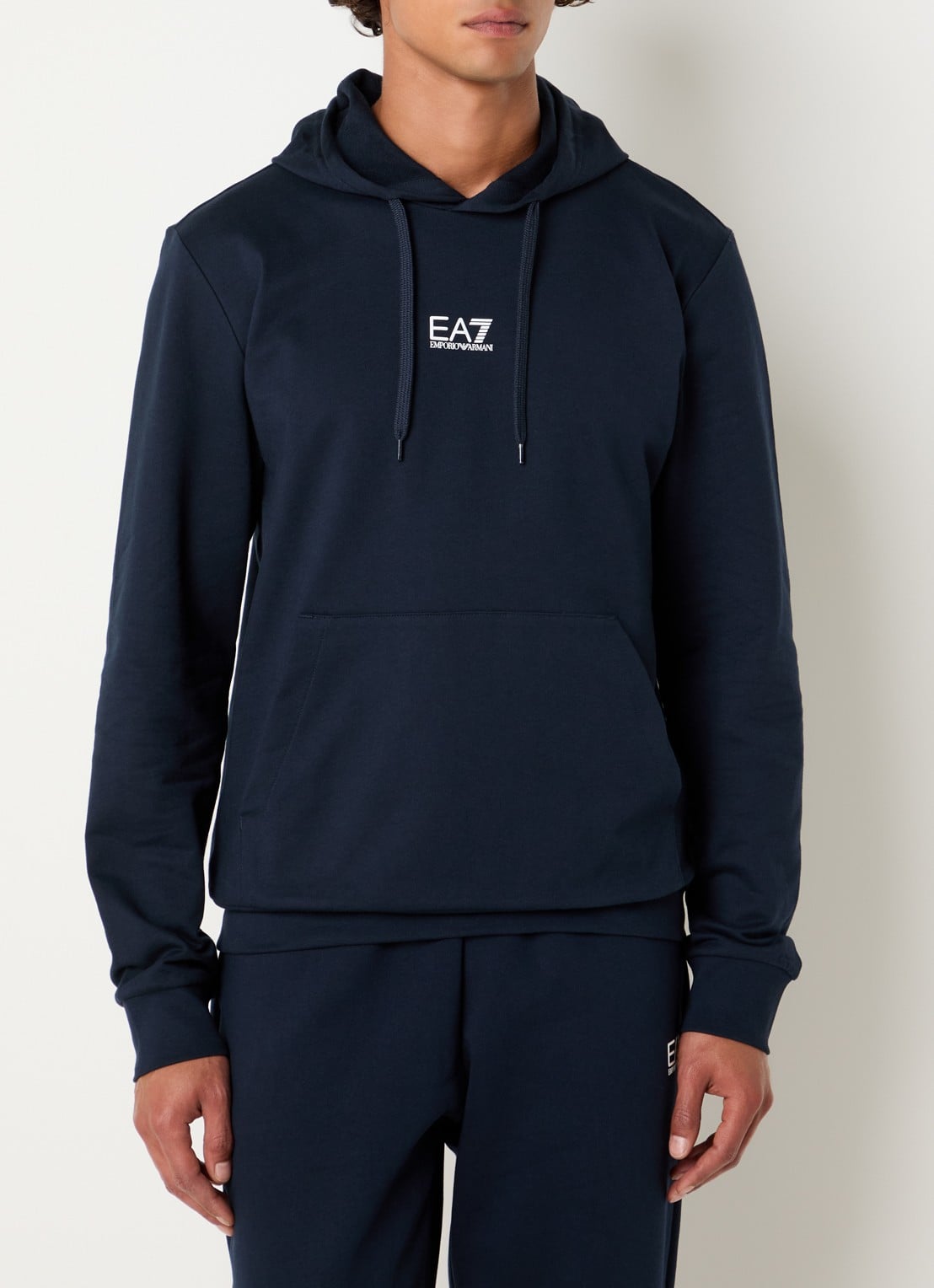 Armani Hoodie met logo - detail 2 donkerblauw